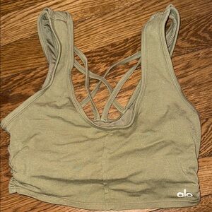 ALO Yoga Olive Green Sports Bra